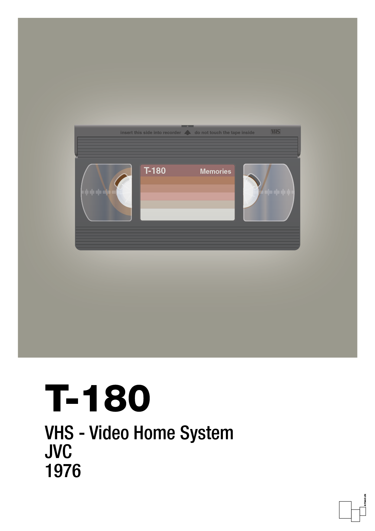 plakat: videobånd t-180 - battleship gray-Retro-A1two3