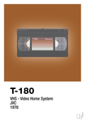 plakat: videobånd t-180 - cognac-Retro-A1two3