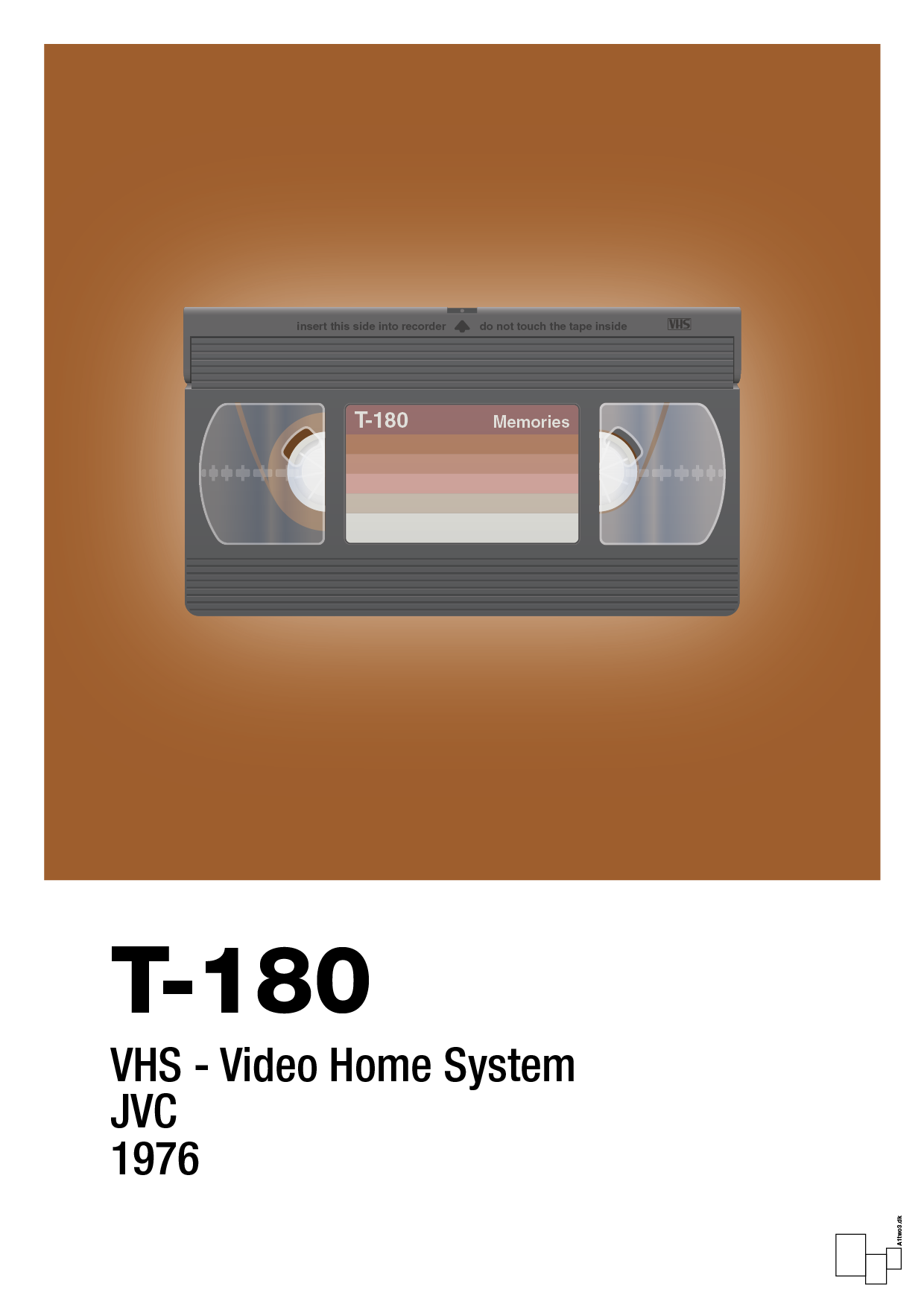 plakat: videobånd t-180 - cognac-Retro-A1two3