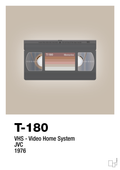 plakat: videobånd t-180 - creamy mushroom-Retro-A1two3