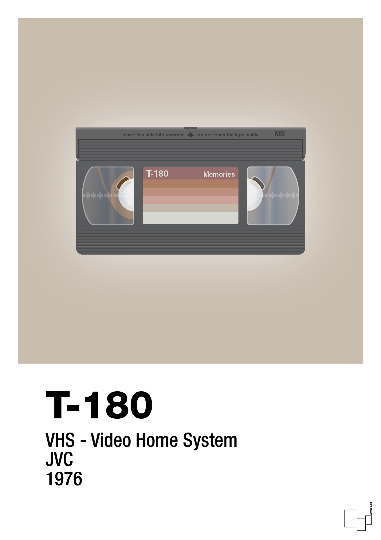 plakat: videobånd t-180 - creamy mushroom-Retro-A1two3