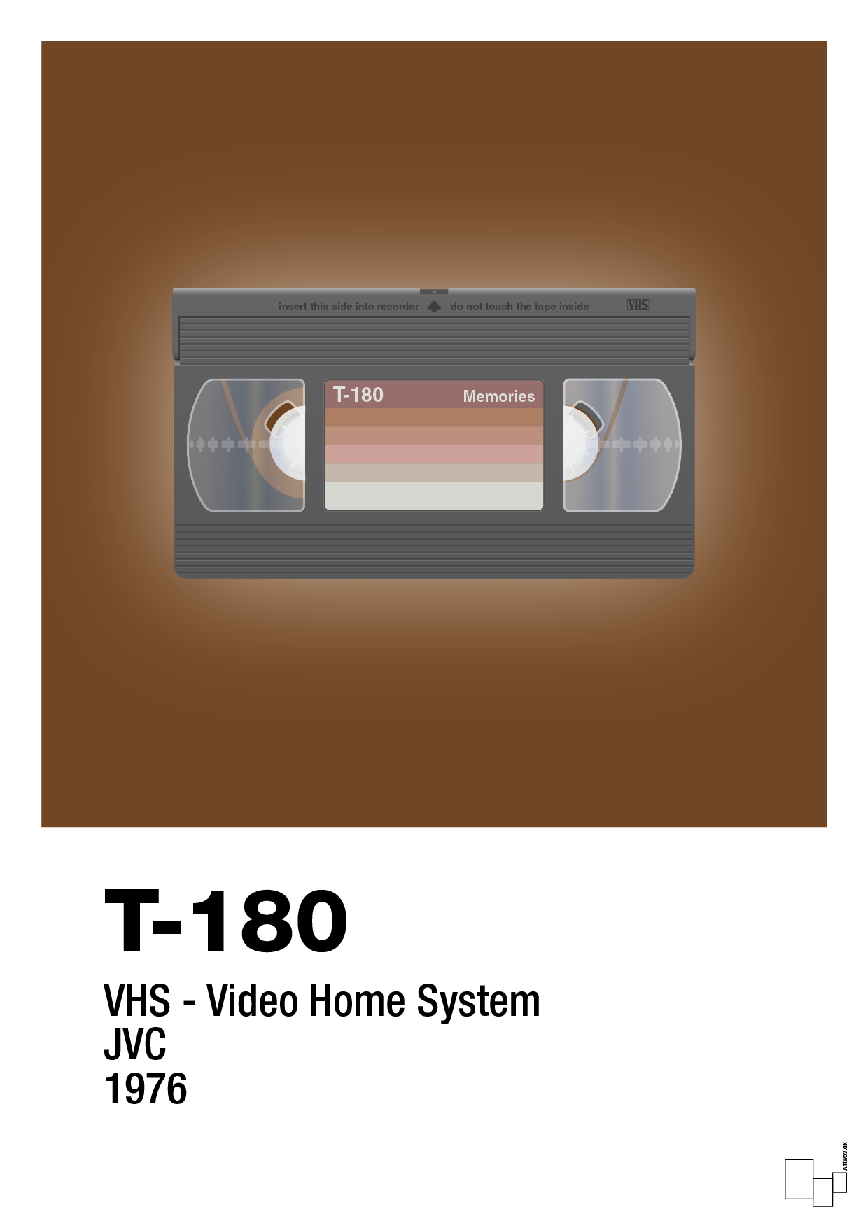 plakat: videobånd t-180 - dark brown-Retro-A1two3