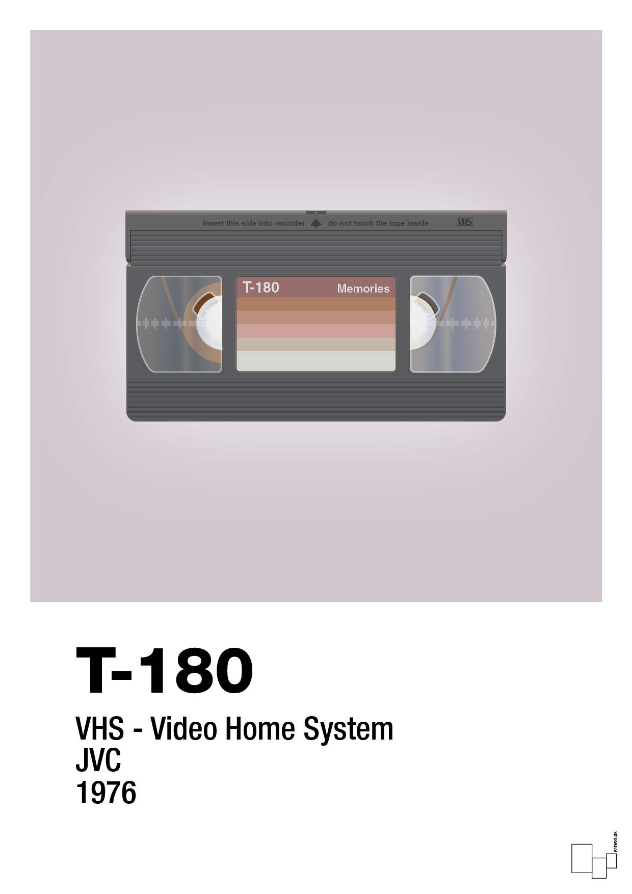 plakat: videobånd t-180 - dusty lilac-Retro-A1two3