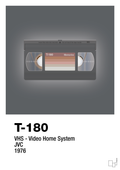 plakat: videobånd t-180 - graphic charcoal-Retro-A1two3