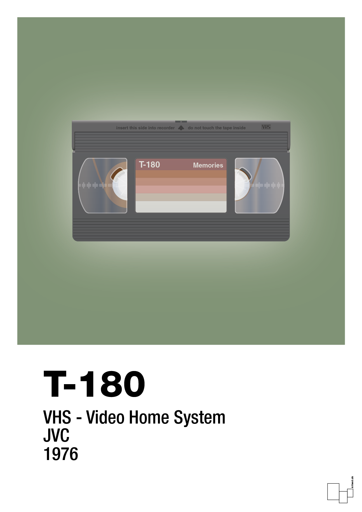 plakat: videobånd t-180 - jade-Retro-A1two3