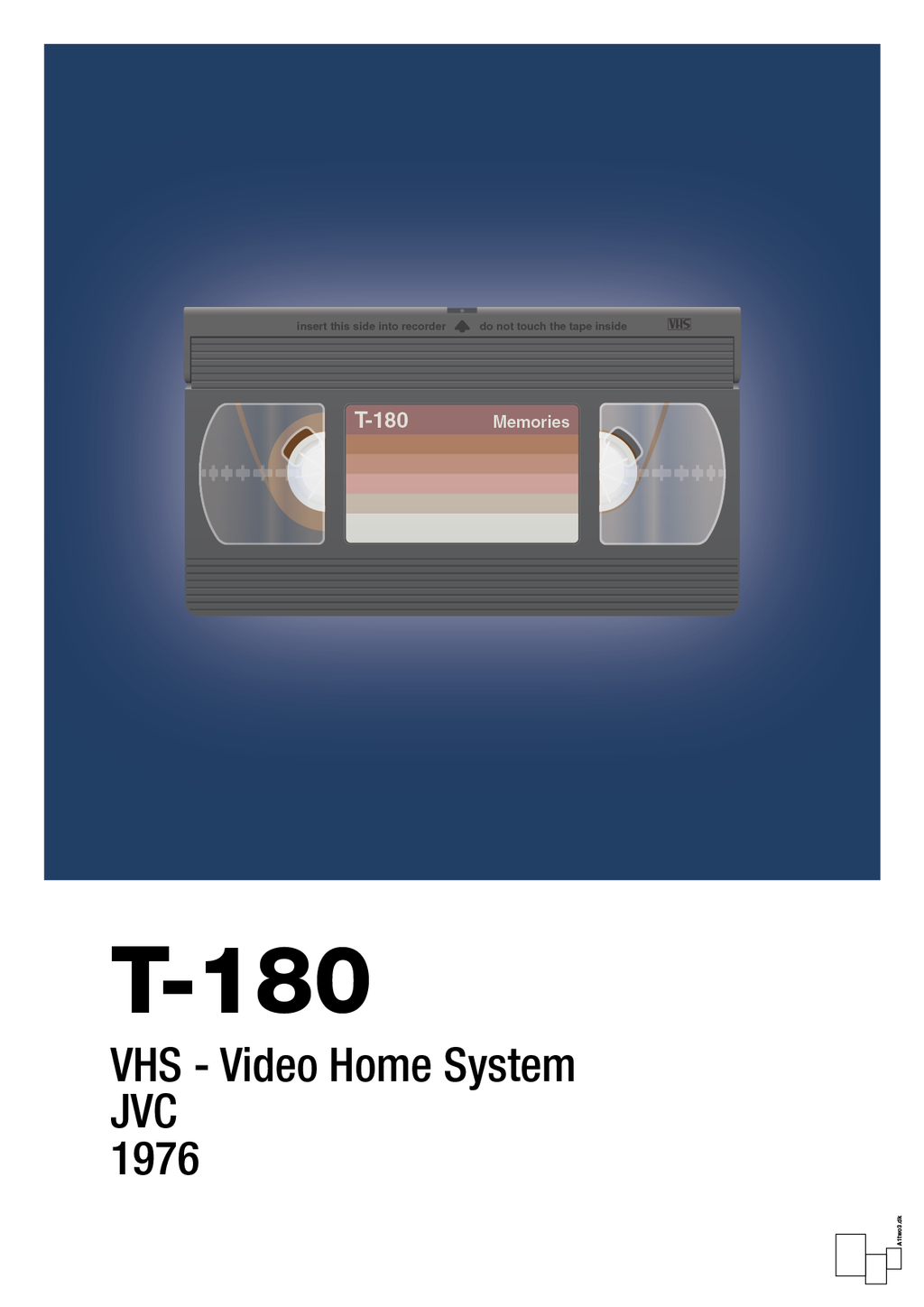 plakat: videobånd t-180 - lapis blue-Retro-A1two3