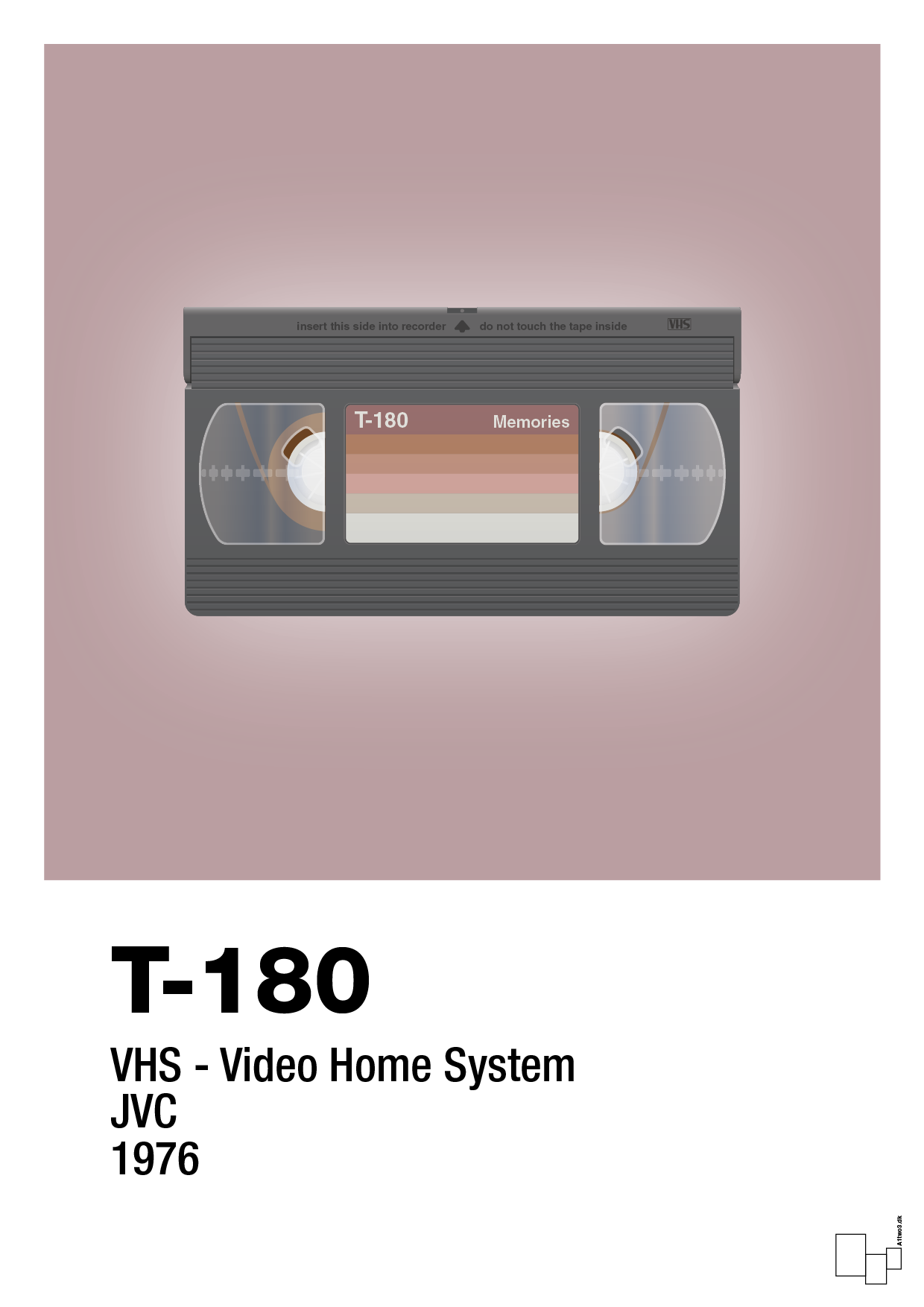 plakat: videobånd t-180 - light rose-Retro-A1two3