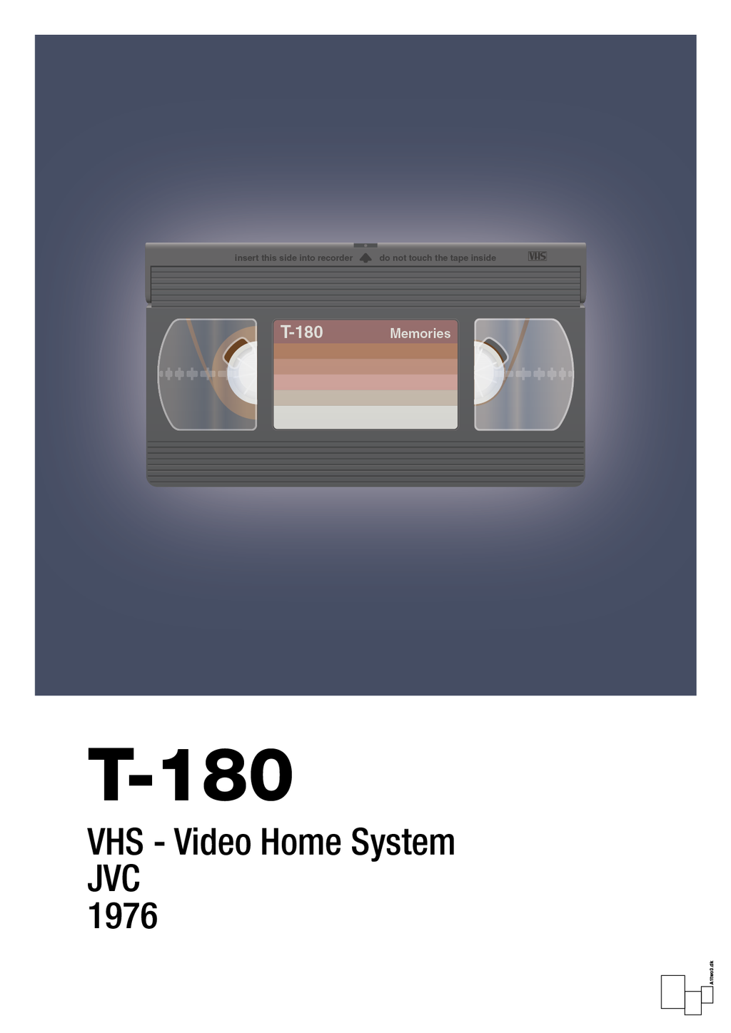 Videobånd t-180 - petrol-Retro-A1two3