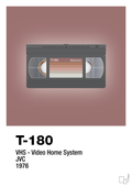 plakat: videobånd t-180 - plum-Retro-A1two3