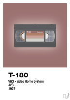 plakat: videobånd t-180 - plum-Retro-A1two3