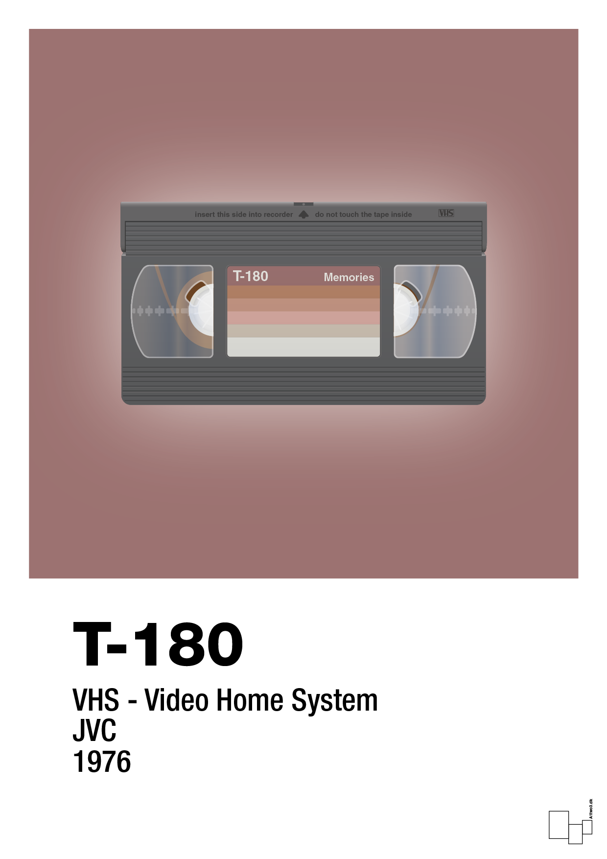 plakat: videobånd t-180 - plum-Retro-A1two3