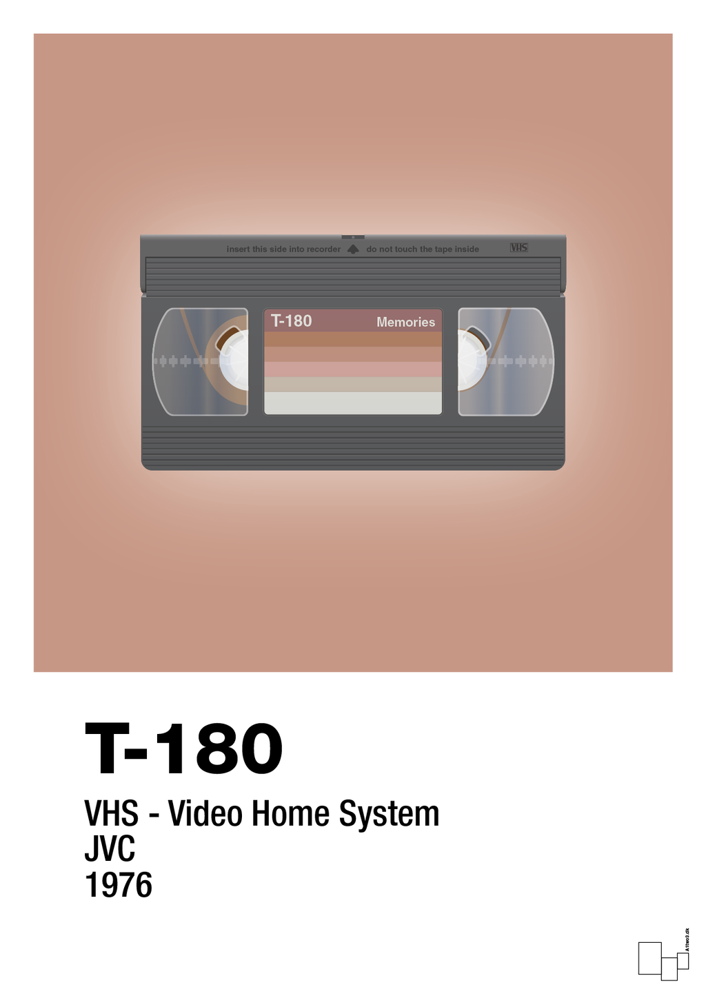 plakat: videobånd t-180 - powder-Retro-A1two3