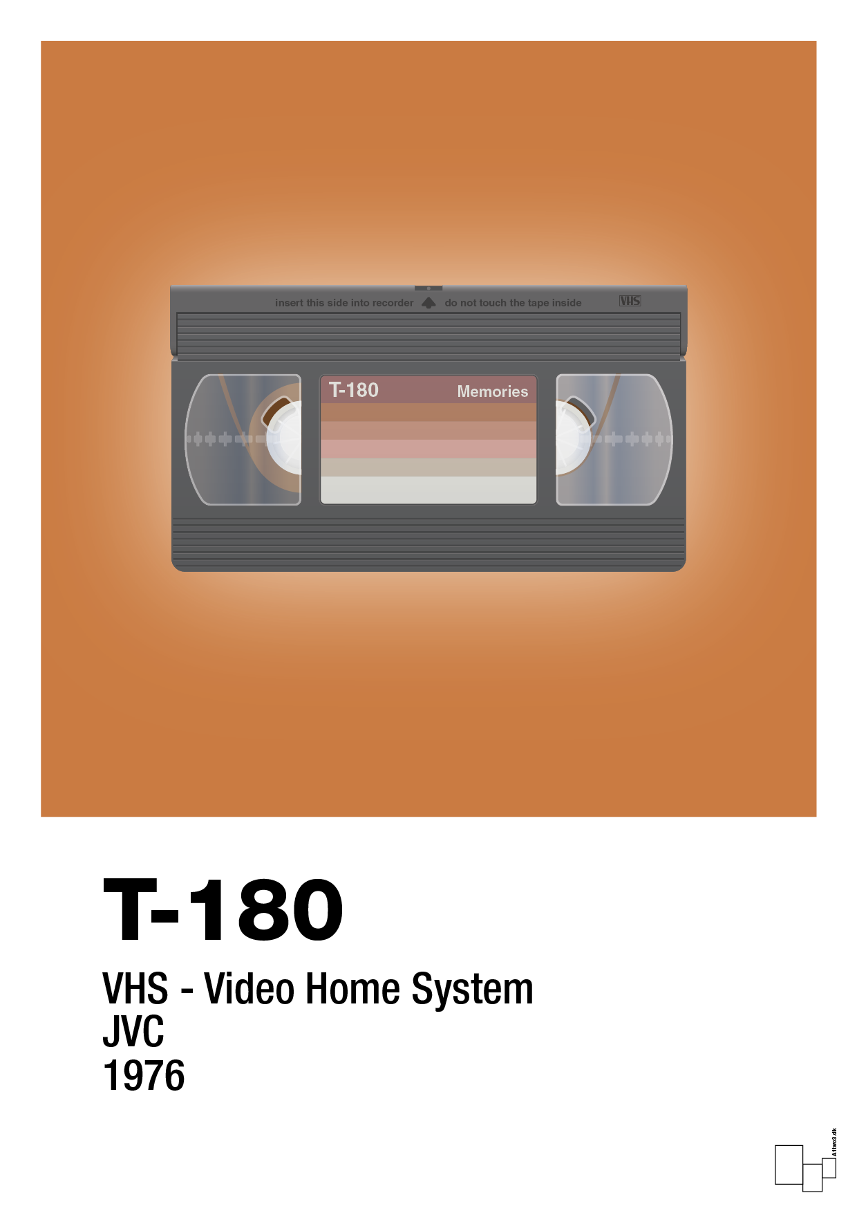 plakat: videobånd t-180 - rumba orange-Retro-A1two3