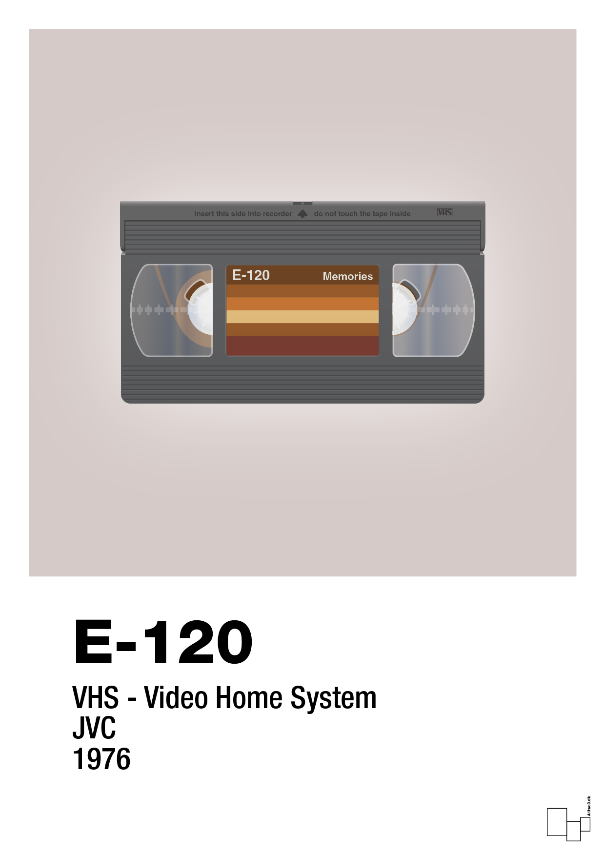 plakat: videobånd e-120 - broken beige-Retro-A1two3