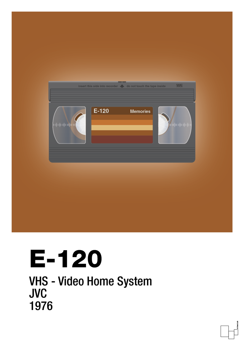 plakat: videobånd e-120 - cognac-Retro-A1two3