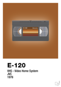 plakat: videobånd e-120 - cognac-Retro-A1two3