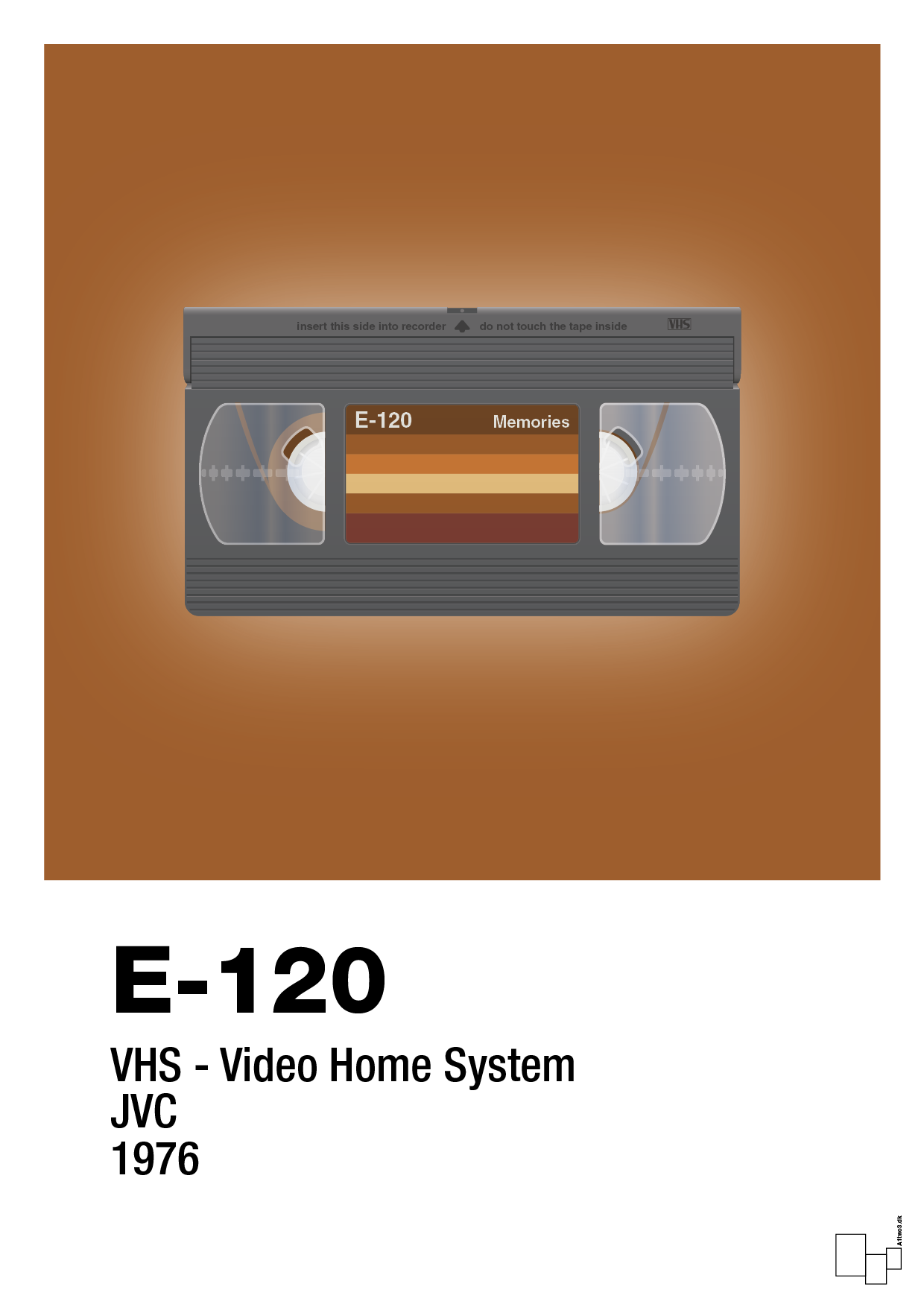 plakat: videobånd e-120 - cognac-Retro-A1two3