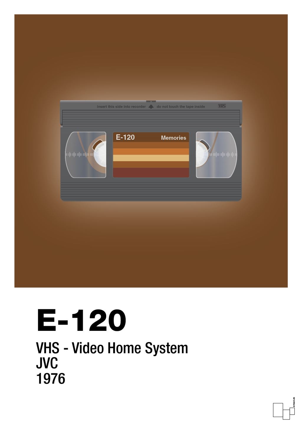 plakat: videobånd e-120 - dark brown-Retro-A1two3