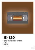 plakat: videobånd e-120 - dark brown-Retro-A1two3