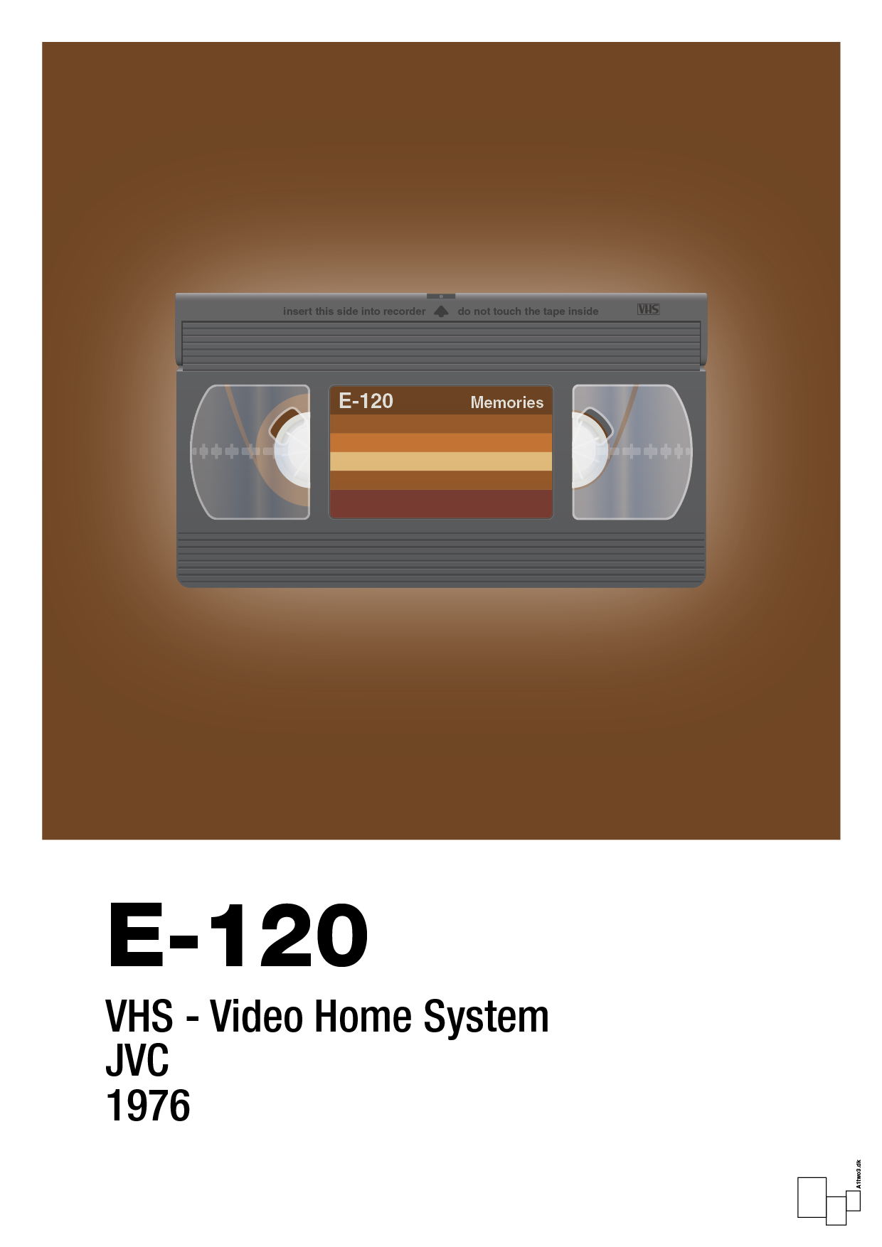 plakat: videobånd e-120 - dark brown-Retro-A1two3