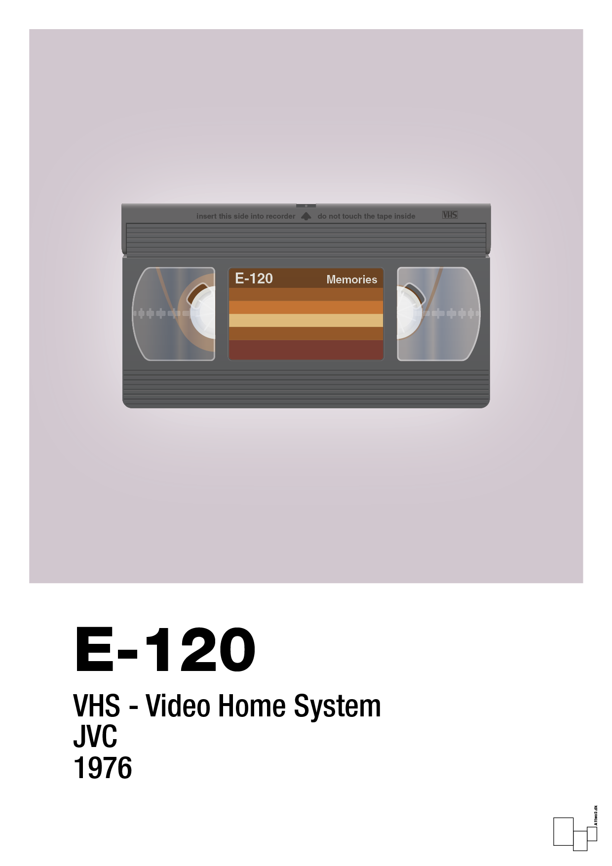 plakat: videobånd e-120 - dusty lilac-Retro-A1two3