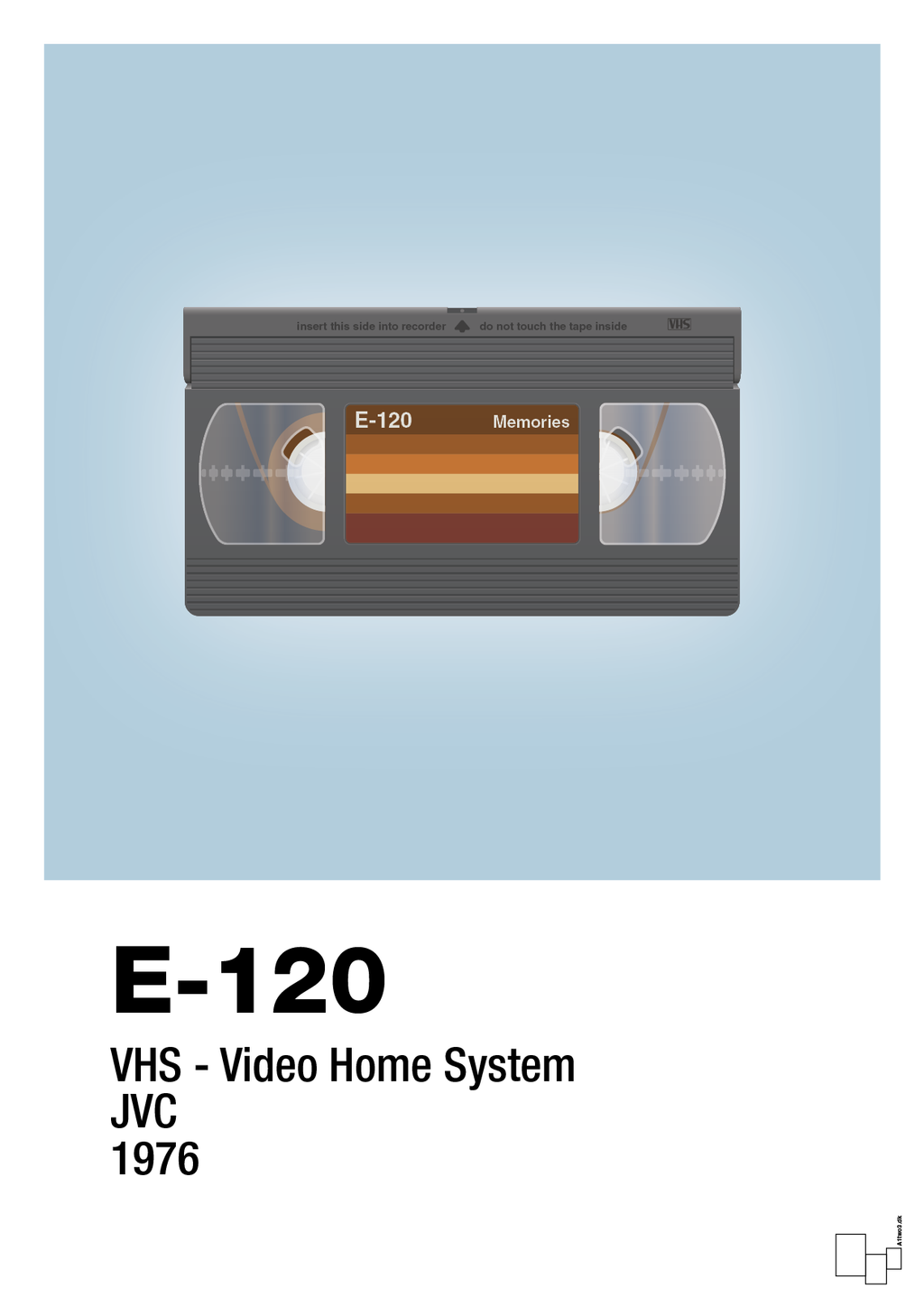 plakat: videobånd e-120 - heavenly blue-Retro-A1two3
