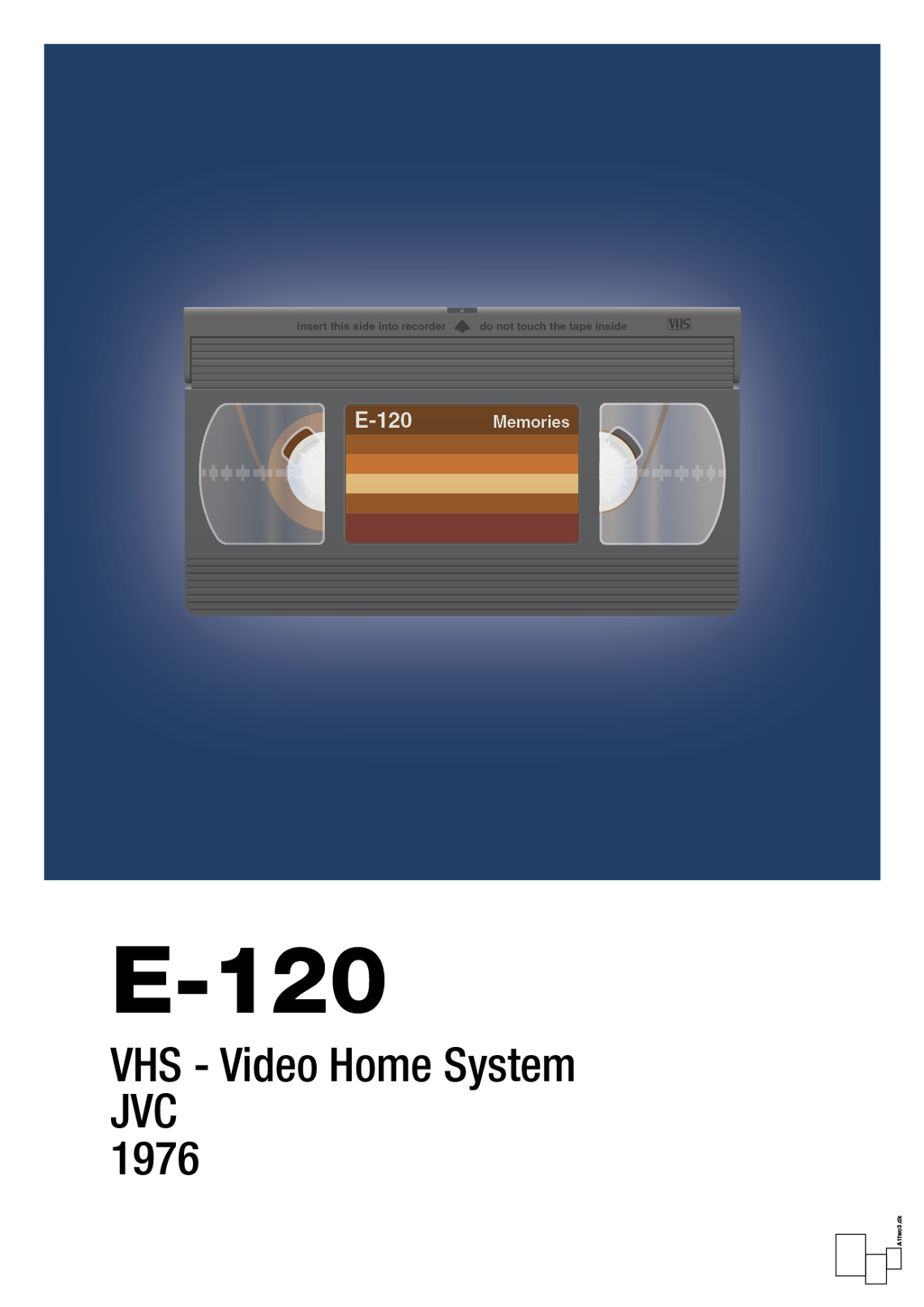 plakat: videobånd e-120 - lapis blue-Retro-A1two3
