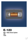 plakat: videobånd e-120 - lapis blue-Retro-A1two3