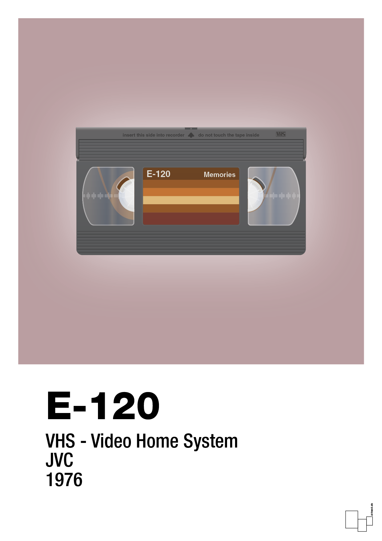 plakat: videobånd e-120 - light rose-Retro-A1two3