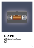 Videobånd e-120 - petrol-Retro-A1two3