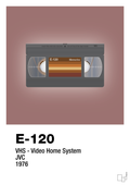 plakat: videobånd e-120 - plum-Retro-A1two3