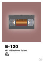 plakat: videobånd e-120 - plum-Retro-A1two3