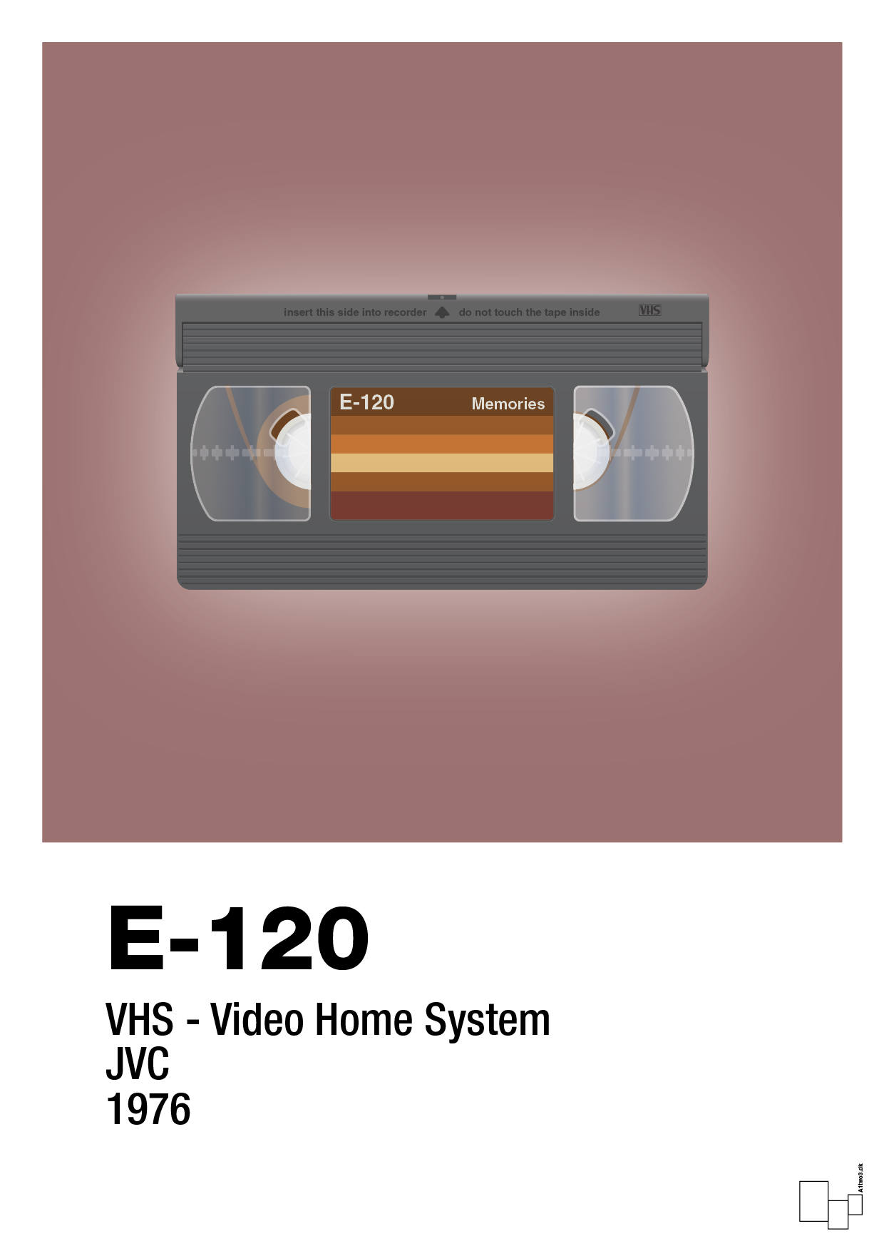 plakat: videobånd e-120 - plum-Retro-A1two3