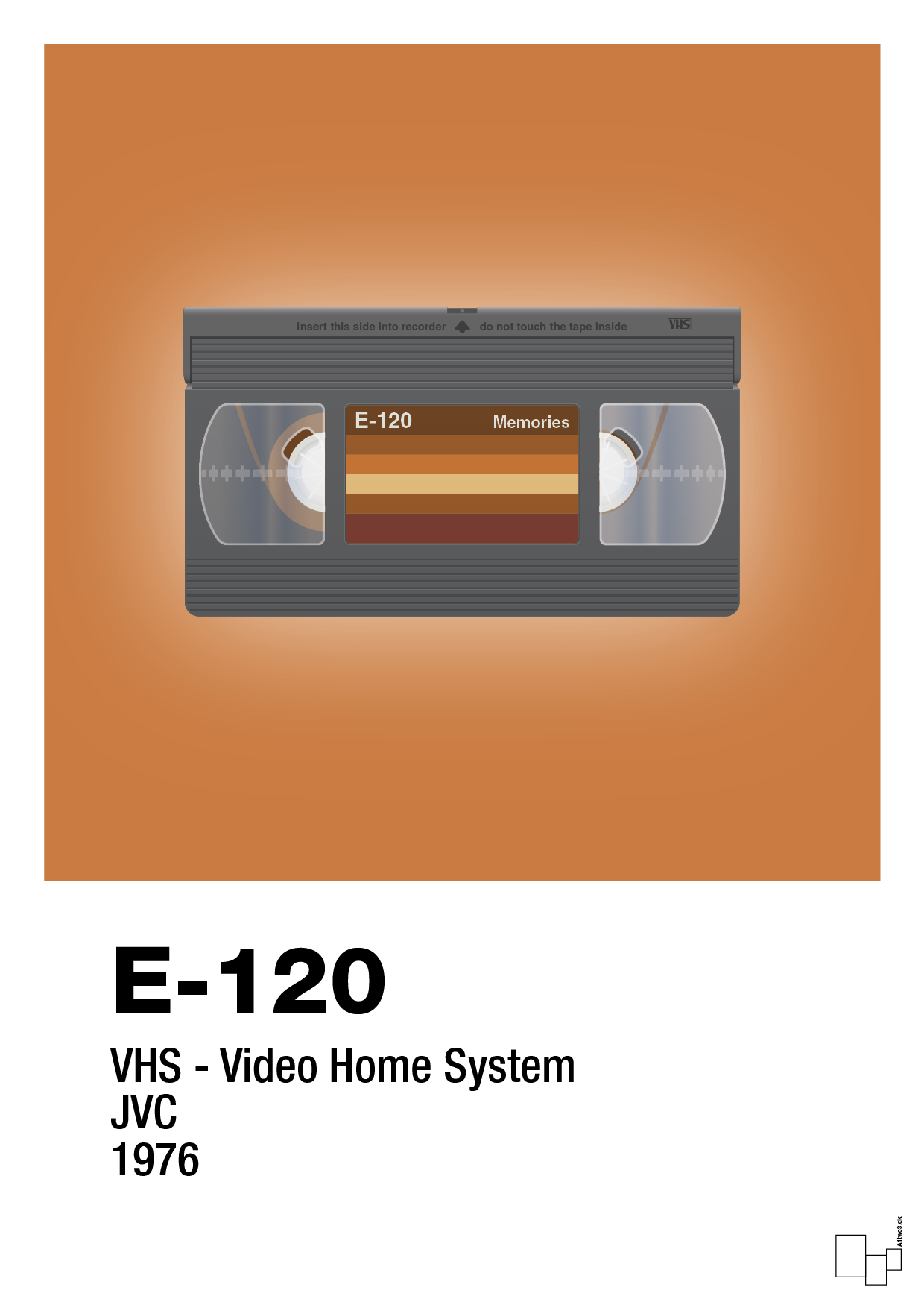 plakat: videobånd e-120 - rumba orange-Retro-A1two3