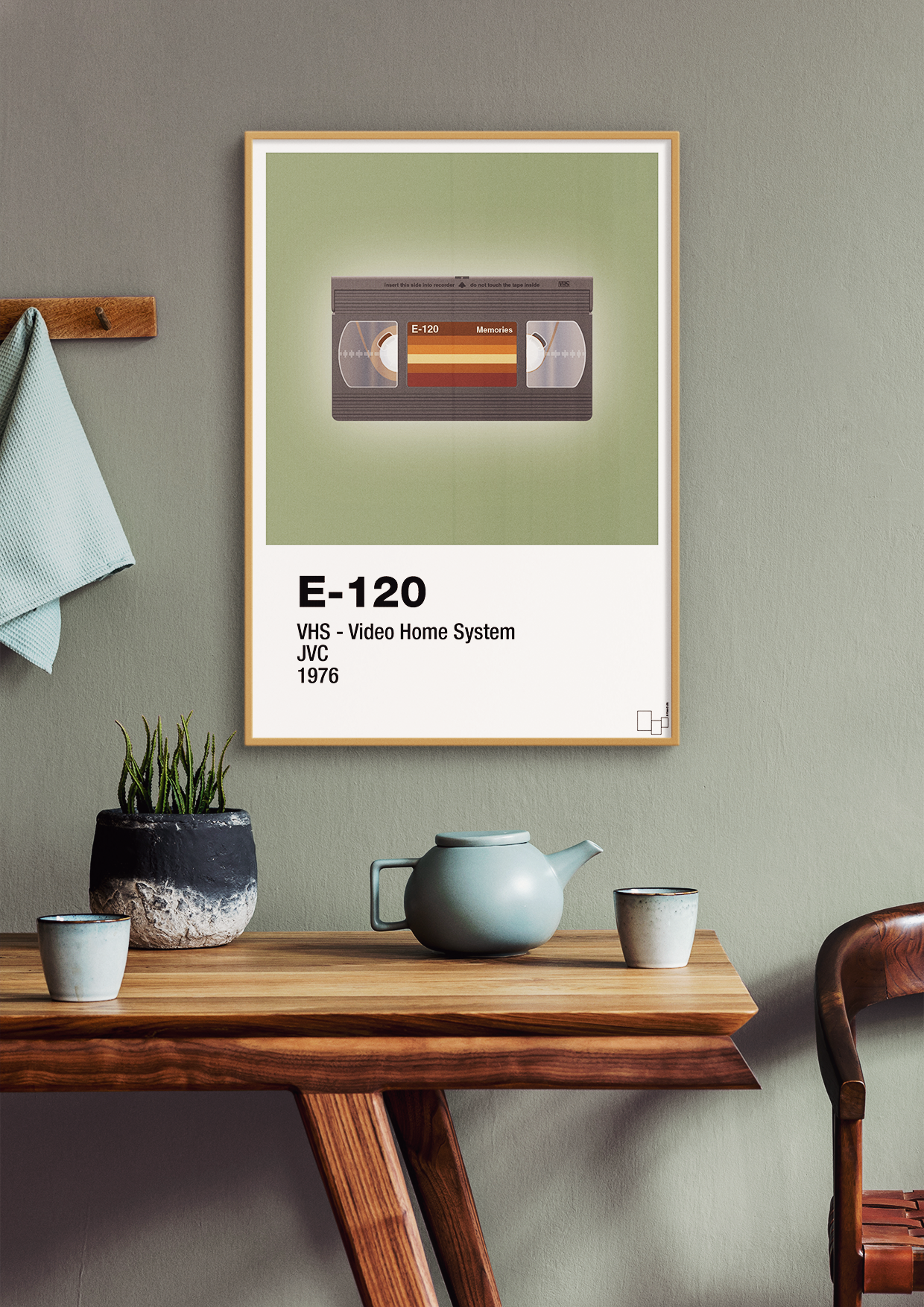 plakat: videobånd e-120 - graphic charcoal-Retro-A1two3