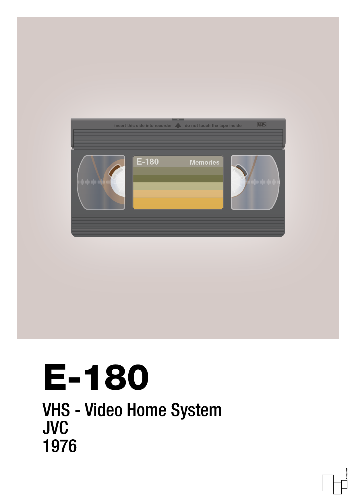 plakat: videobånd e-180 - broken beige-Retro-A1two3