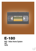 plakat: videobånd e-180 - cognac-Retro-A1two3