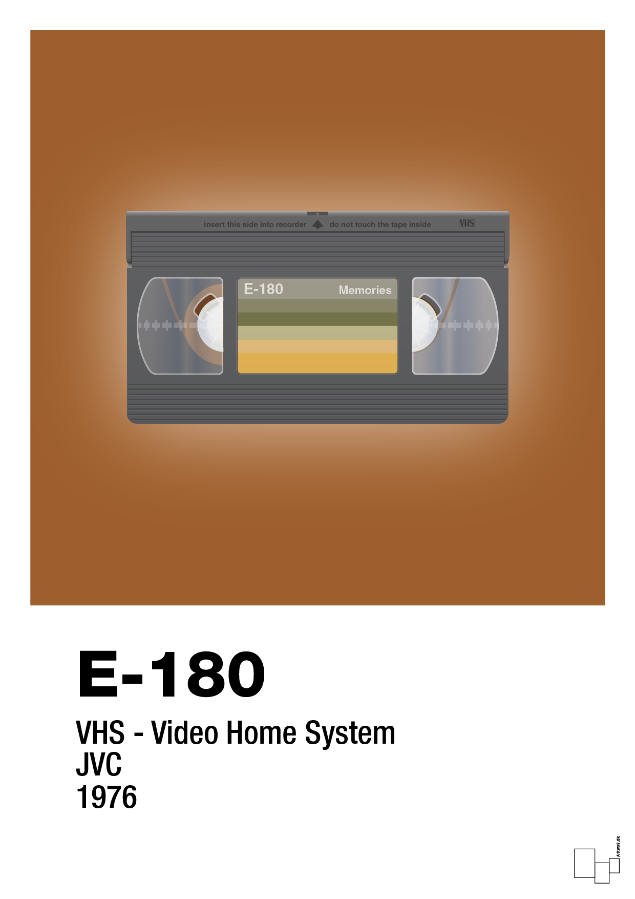 plakat: videobånd e-180 - cognac-Retro-A1two3