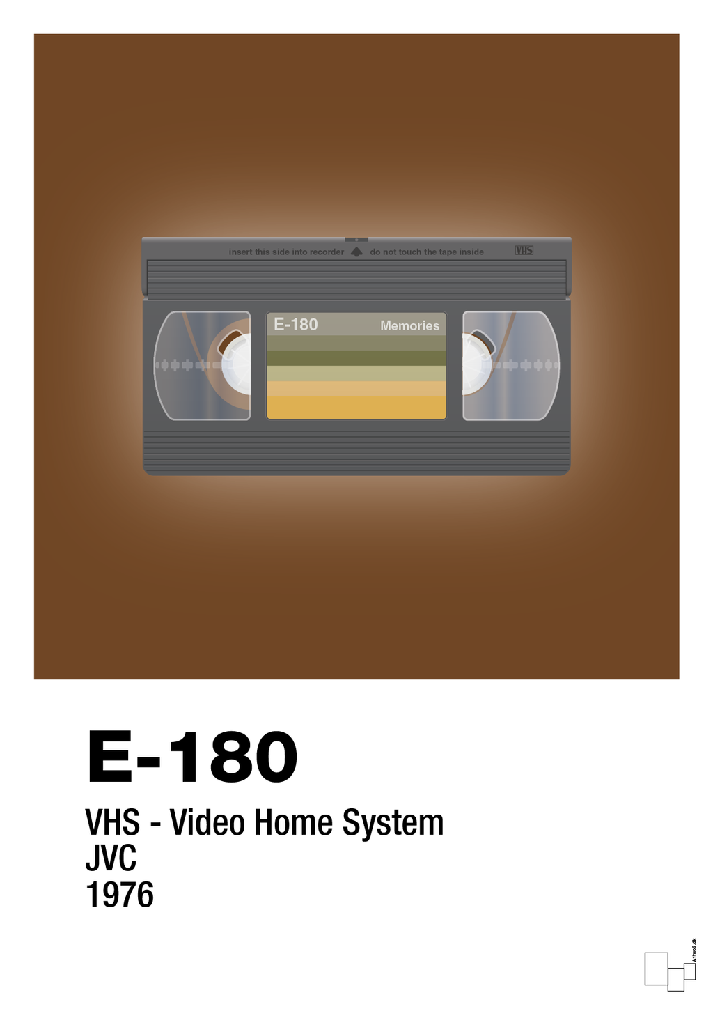 plakat: videobånd e-180 - dark brown-Retro-A1two3