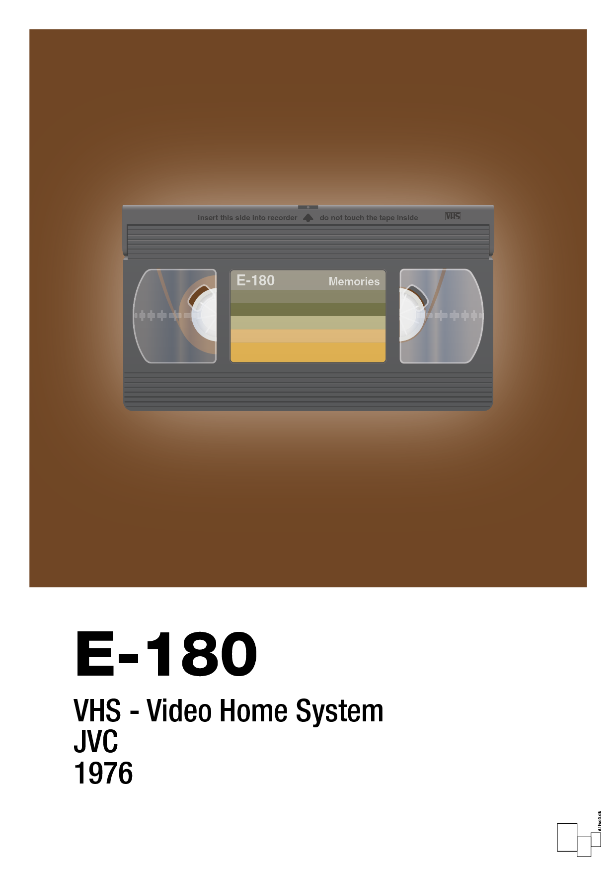plakat: videobånd e-180 - dark brown-Retro-A1two3
