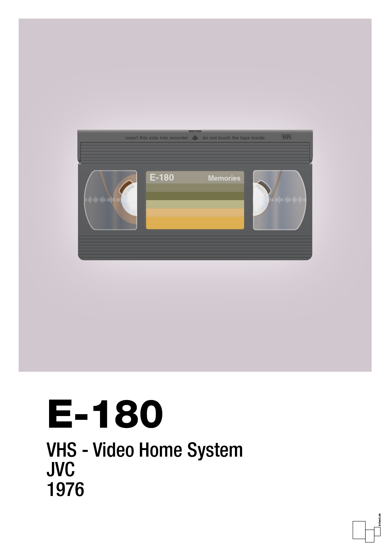 plakat: videobånd e-180 - dusty lilac-Retro-A1two3