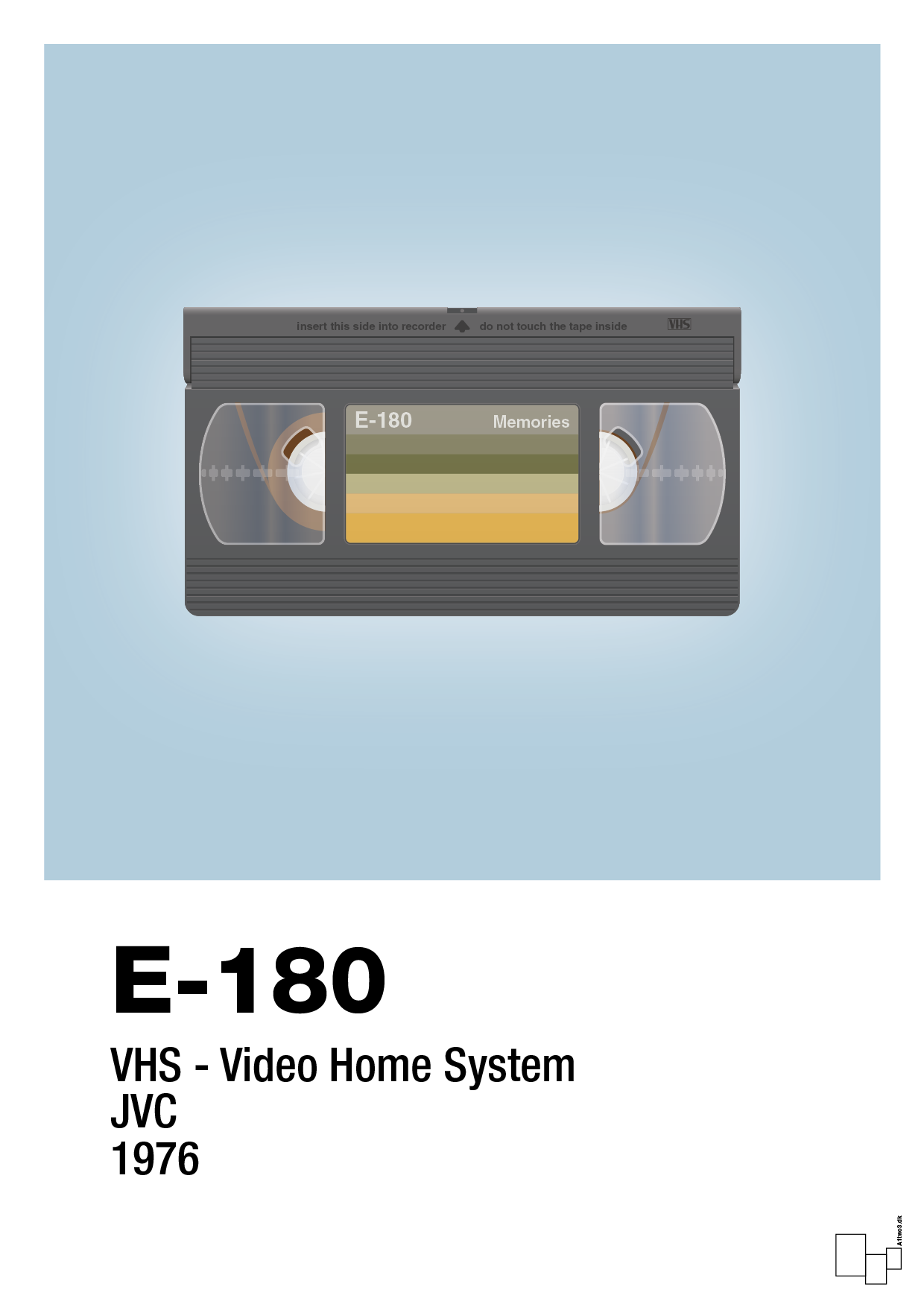 plakat: videobånd e-180 - heavenly blue-Retro-A1two3