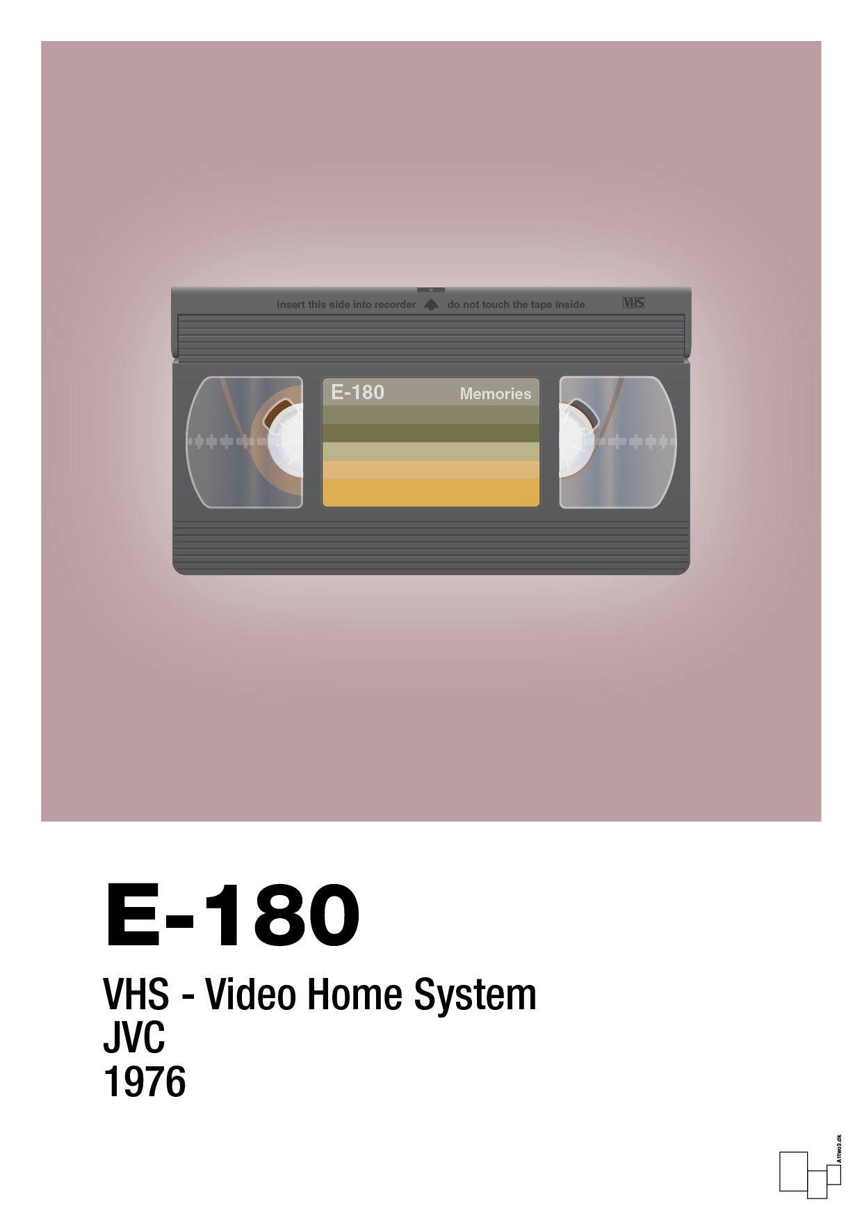 plakat: videobånd e-180 - light rose-Retro-A1two3