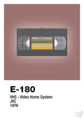 plakat: videobånd e-180 - plum-Retro-A1two3