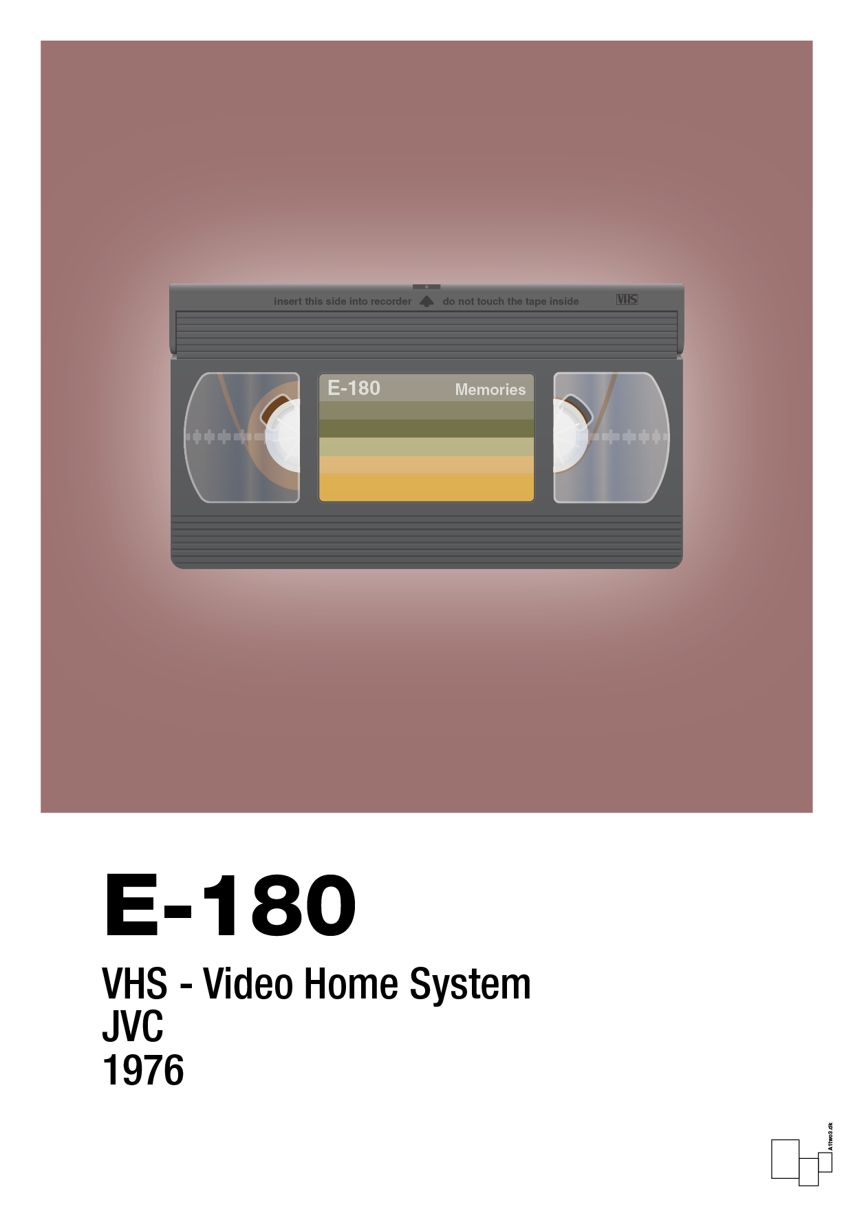 plakat: videobånd e-180 - plum-Retro-A1two3