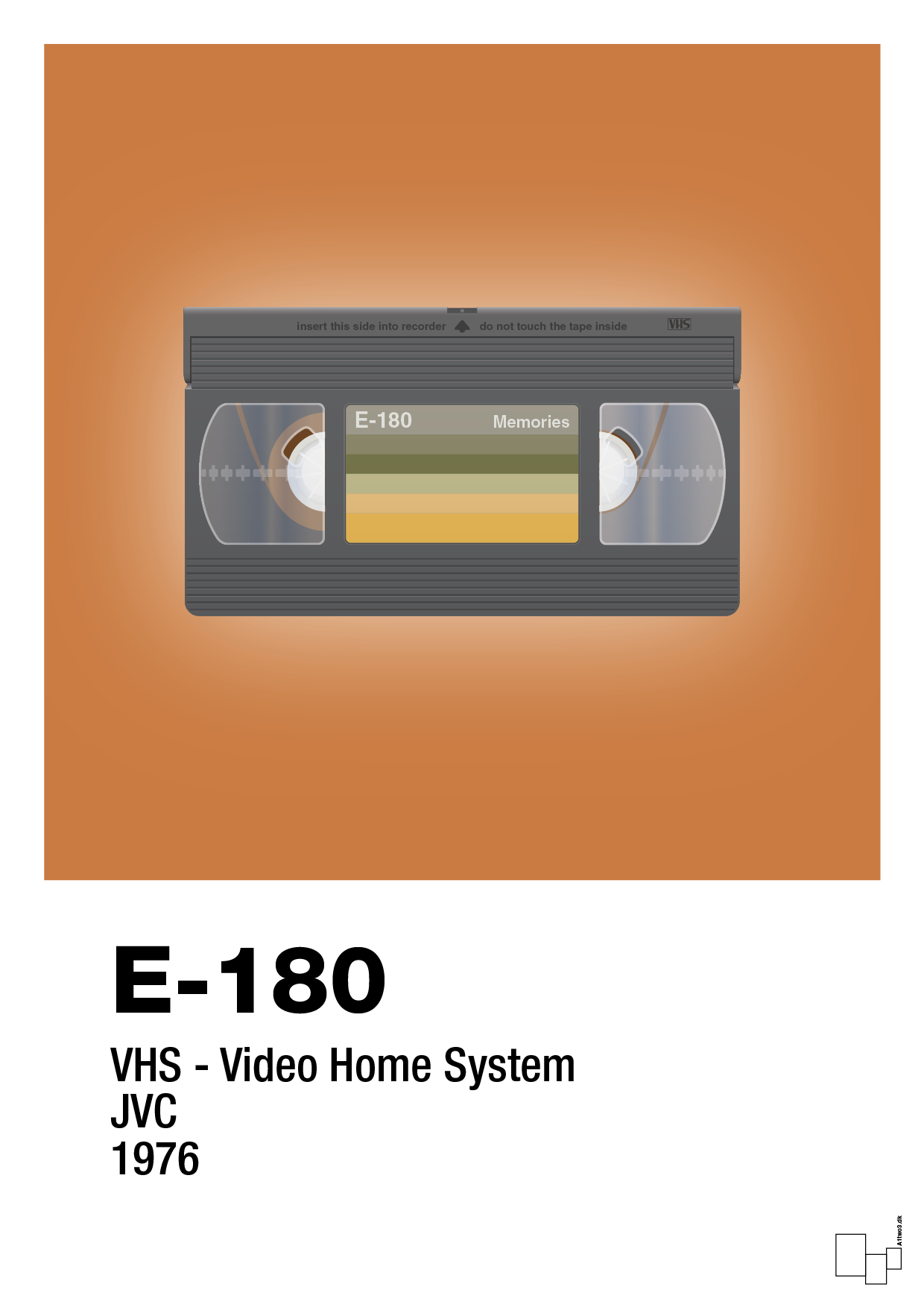 plakat: videobånd e-180 - rumba orange-Retro-A1two3