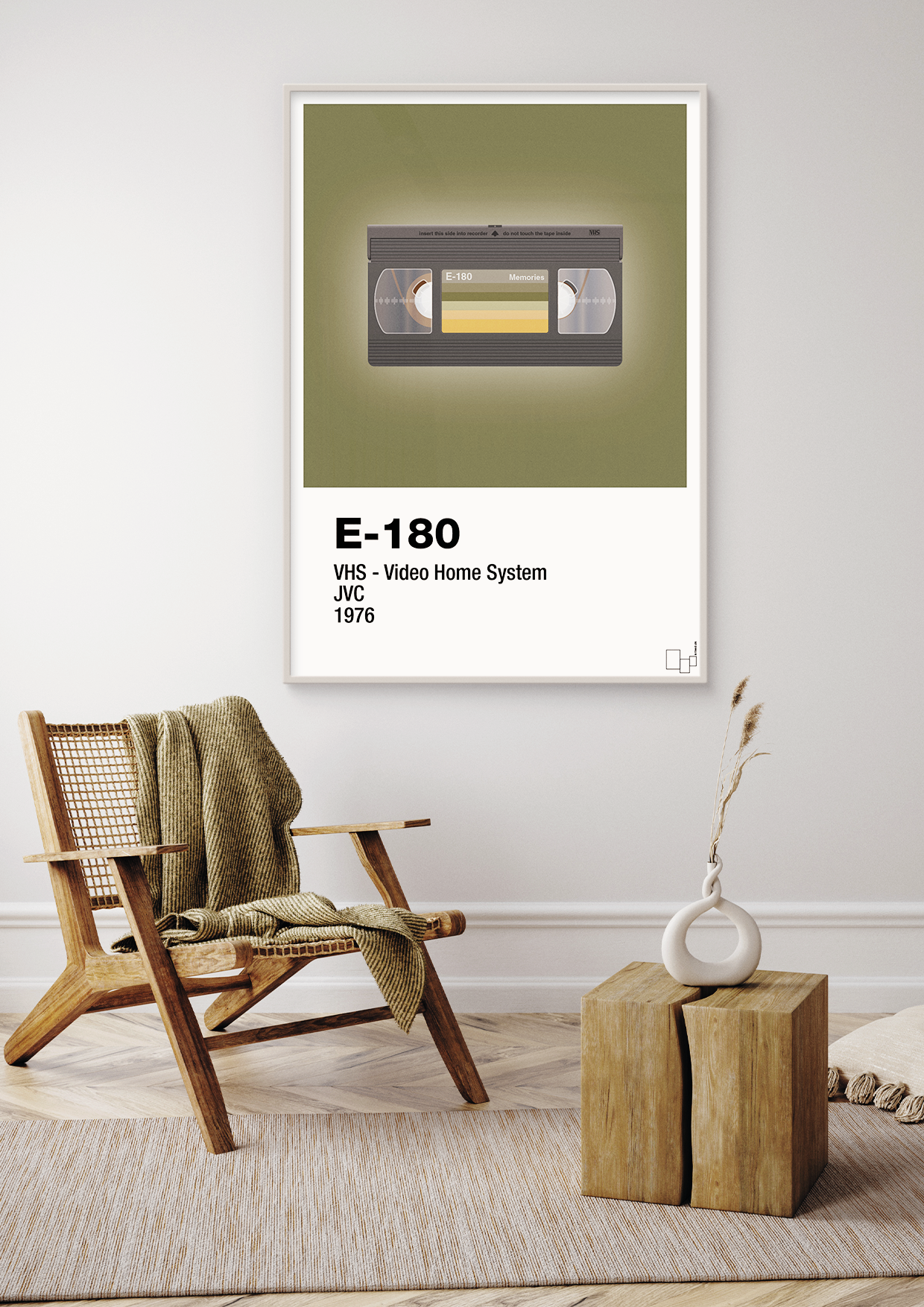 plakat: videobånd e-180 - graphic charcoal-Retro-A1two3