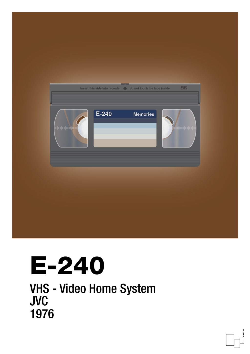 plakat: videobånd e-240 - dark brown-Retro-A1two3