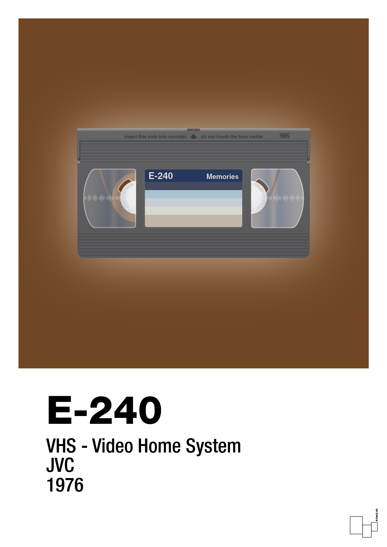 plakat: videobånd e-240 - dark brown-Retro-A1two3