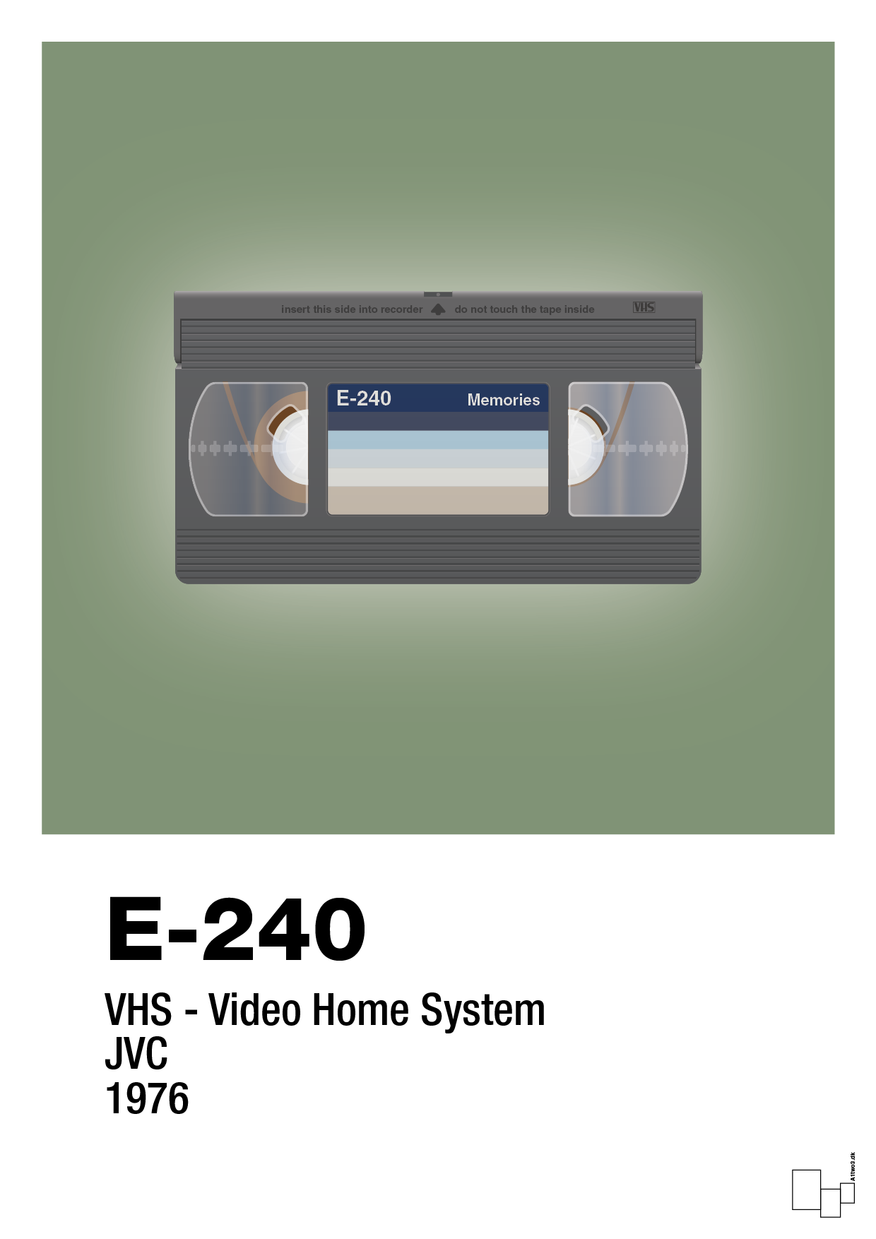 plakat: videobånd e-240 - jade-Retro-A1two3